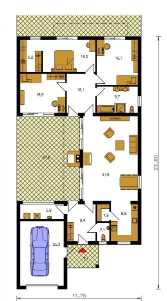 Mirror image | Floor plan of ground floor - ARKADA 3